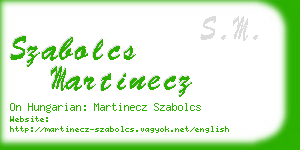 szabolcs martinecz business card